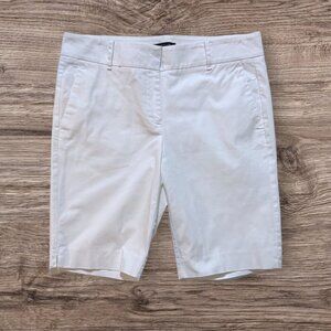 ANN TAYLOR Classic White Stretch Twill Bermuda Shorts Summer Beach Women's 6